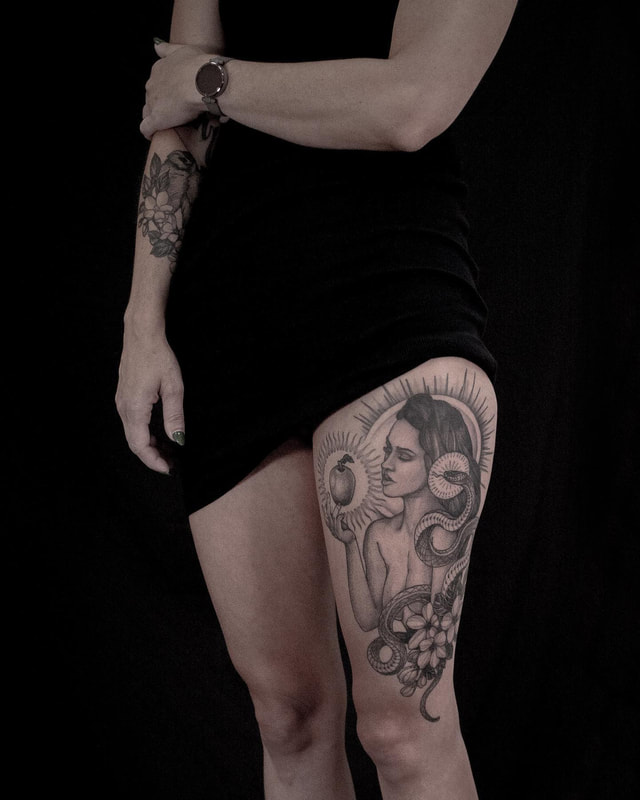 Eve Tattoo by tattoo artist Adam LoRusso Last Light Tattoo Studio Medford Massachusetts