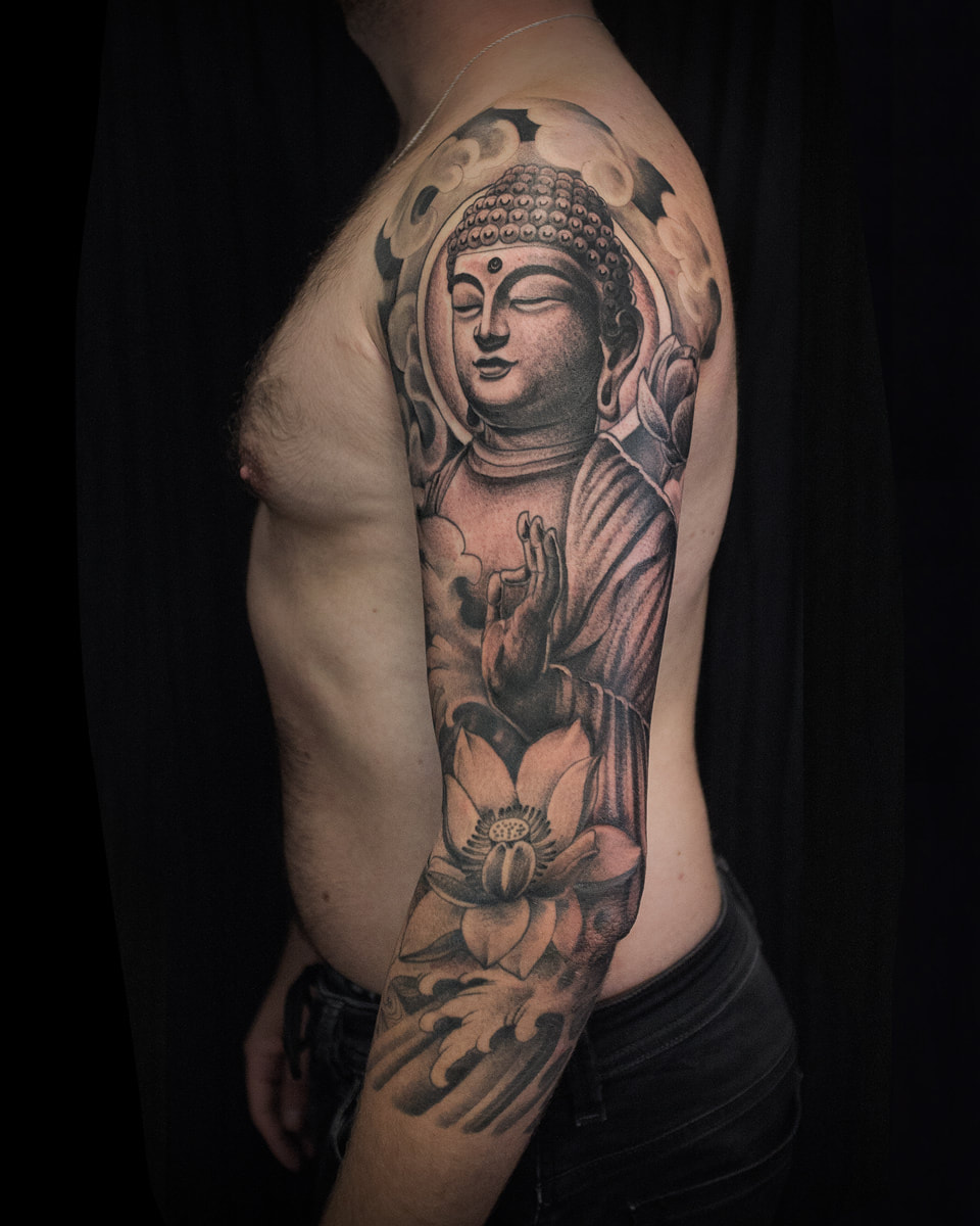 Buddha tattoo sleeve 